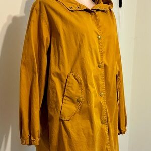 Zara Girls Size 13/14 (Small women’s) Mustard Yellow Cotton Trench Coat